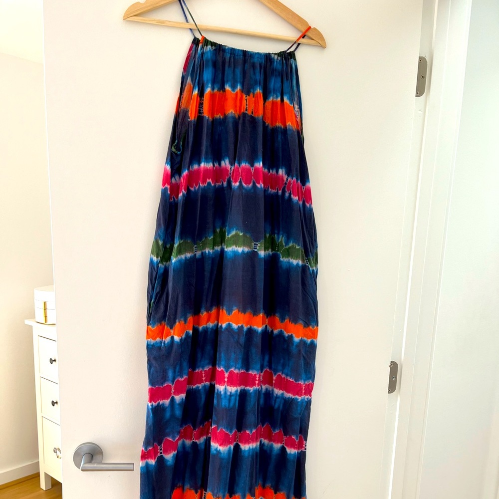Velvet by Graham & Spencer Women’s Valda Indigo Print Halter dress, NWOT